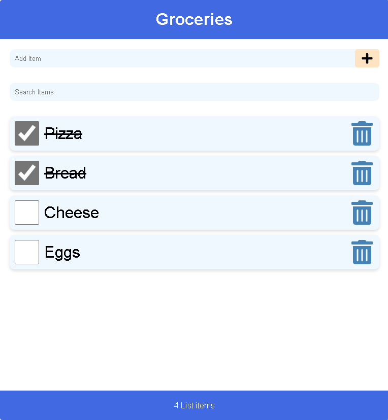 Grocery list app