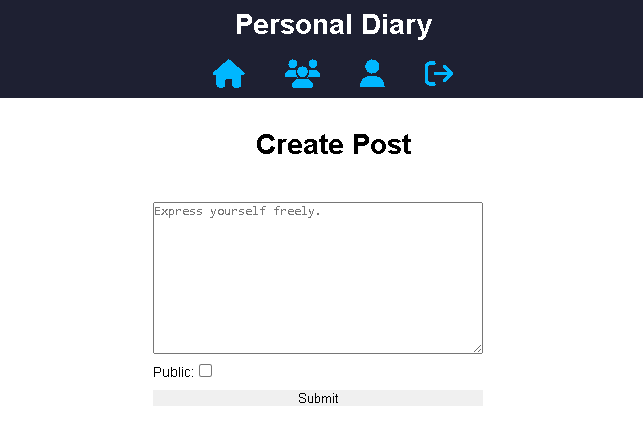 Personal diary app